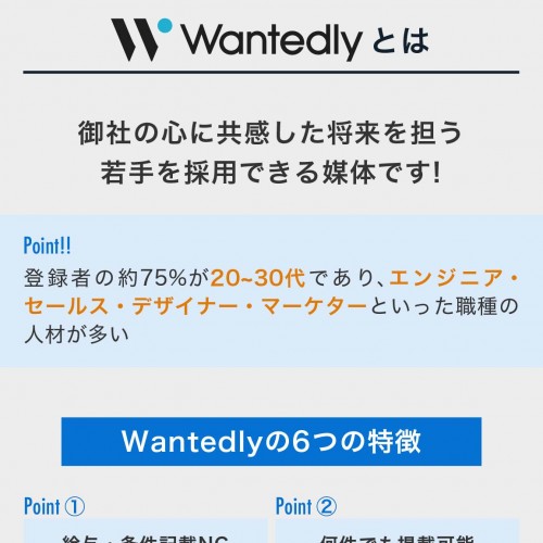 Wantedlyを活用した採用支援サービス