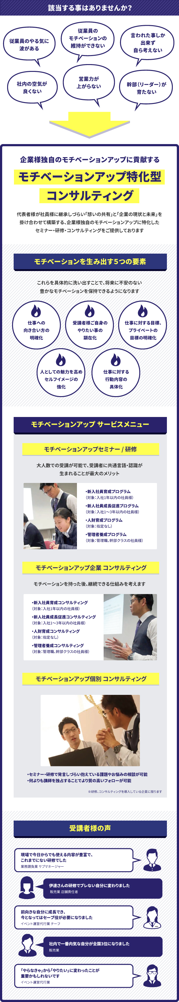 モチベーションアップ特化型コンサルティング
